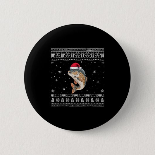 Tilaa Fish Lovers Men Women Santa Ugly Xmas Sweate Button (Vorderseite)