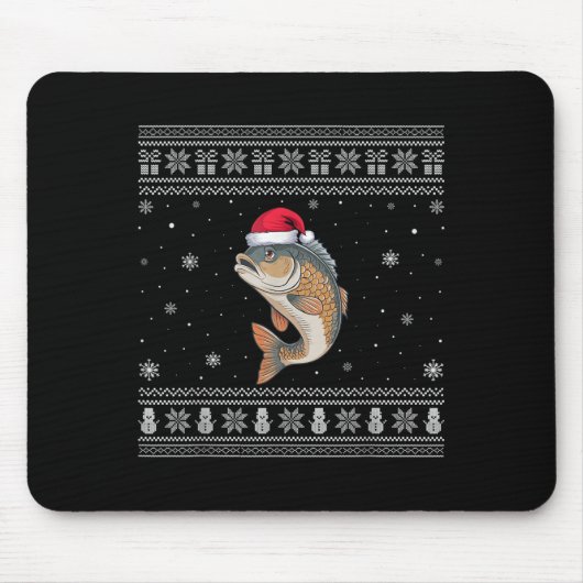 Tilaa Fish Lovers Men Women Santa Ugly Xmas Sweate Mousepad (Vorne)