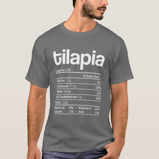 Tilapia Nutrition Fact Funny Erntedank Christma T-Shirt (Vorderseite)