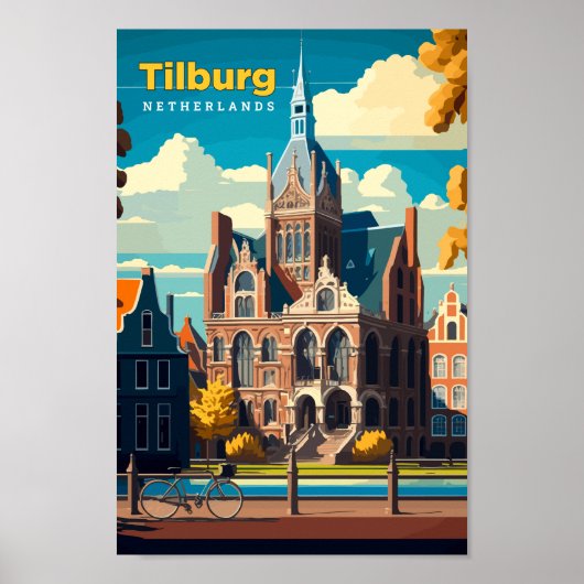 Tilburg Netherlands Travel Art Vintag Poster (Vorne)