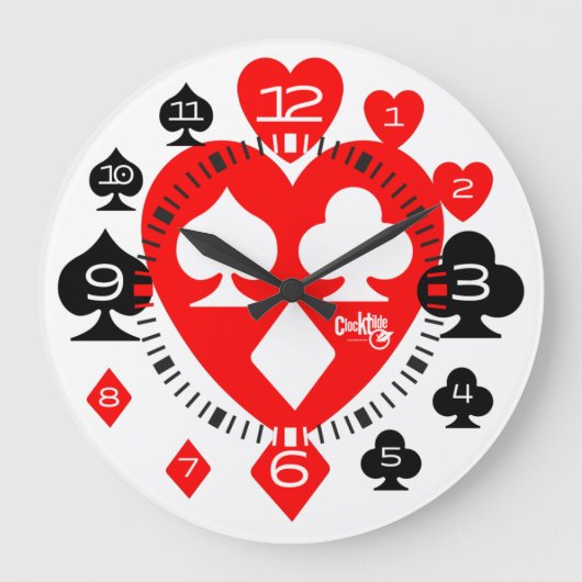 TILDE SERIE POKER S7 V8 GROßE WANDUHR (Vorderseite)