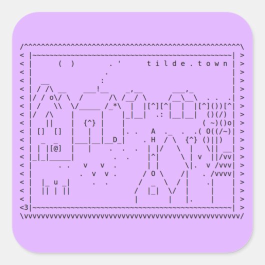 Tilde.town ascii art Aufkleber (Vorderseite)
