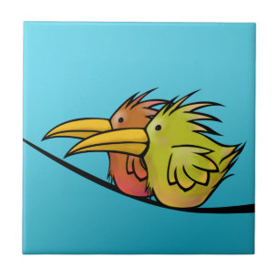 Tile, 2 Vögel auf einem Draht Fliese
