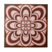 Tile, Abstrakte Blume 2, Brauner Pfirsichwein Fliese (Vorderseite)