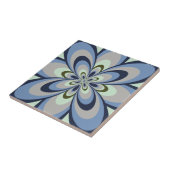 Tile, Abstrakte Blume 4, blau, grau, grün Fliese (Seite)