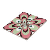 Tile, Abstrakte Blume 4, rosa, braun, hellgrün Fliese (Seite)