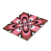 Tile, Abstrakte Blume 4, rosa, braun, schwarz Fliese (Seite)