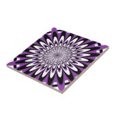 Tile, Abstrakte Blume 5, Lila, schwarz, weiß Fliese (Seite)