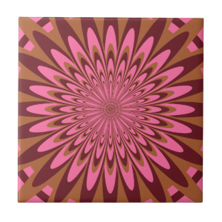 Tile, Abstrakte Blume 5, rosa, braun Fliese