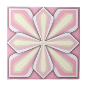 Tile, Abstrakte Blume, rosa Fliese