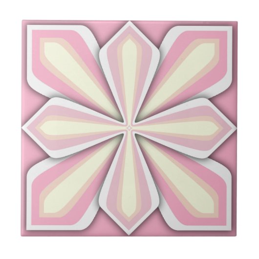 Tile, Abstrakte Blume, rosa Fliese (Vorderseite)