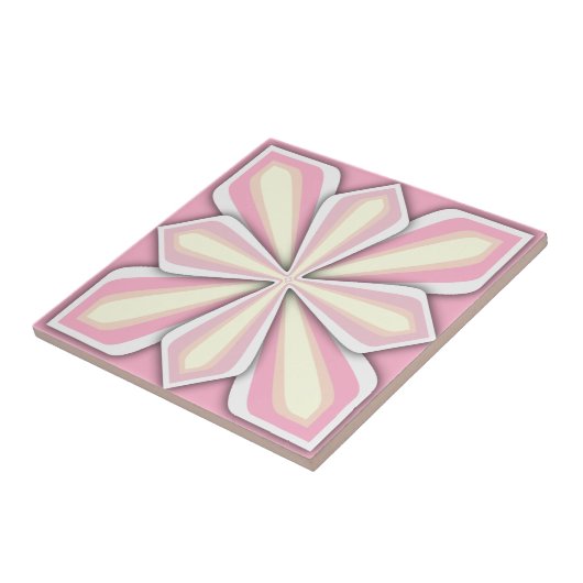 Tile, Abstrakte Blume, rosa Fliese (Seite)