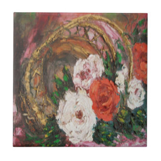 Tile Ann Hayes Painting Blume Aktionskorb nach unt Fliese