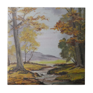 Tile Ann Hayes Painting Forest Stream Fliese