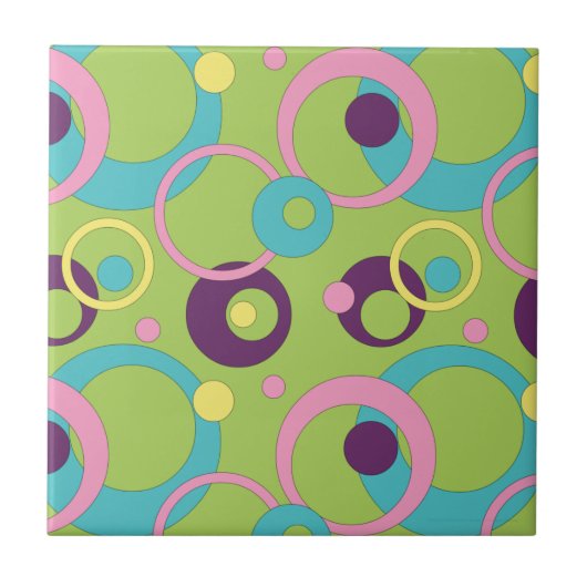 Tile der Funky Green Circles Fliese (Vorderseite)