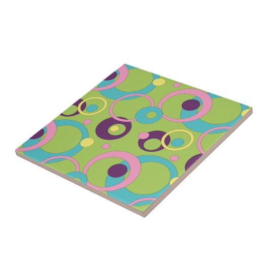 Tile der Funky Green Circles Fliese (Seite)