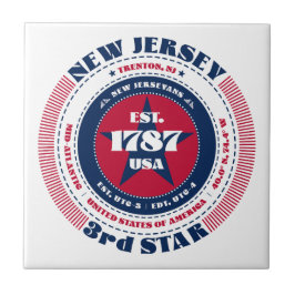 Tile der Keramik Red, White and Blue New Jersey Fliese