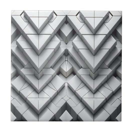 Tile der monochromen Geometrie-Keramik Fliese (Vorderseite)
