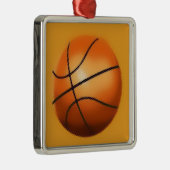 Tile Effect Basketball Silbernes Ornament (Rechts)