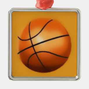 Tile Effect Basketball Silbernes Ornament