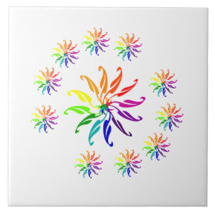 Tile - farbenfrohe Leaf-Motive Fliese