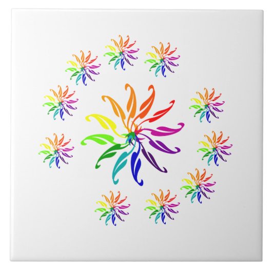 Tile - farbenfrohe Leaf-Motive Fliese (Vorderseite)