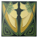 Tile - Jugendstil-Grüner Hintergrund Elfenbeinküst Fliese<br><div class="desc">Wunderschöner Jugendstil-Ausdruck auf einer Keramik. Nachdem Sie Ihre Bestellung erhalten haben,  verlass bitte Ihr Feedback & Foto vor Ort auf meiner Seite,  von der Sie es gekauft haben. Danke</div>