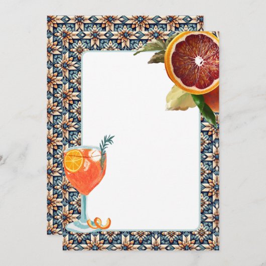 Tile Juicy Orange Spritz Blank Card für DIY Design Einladung (Vorne/Hinten)