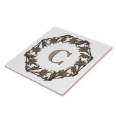 Tile - Kreis der Blätter mit Monogramm Fliese (Seite)