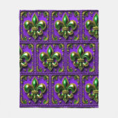 Tile Mardi Gras Lilie Fleece Blanket (Vorderseite)
