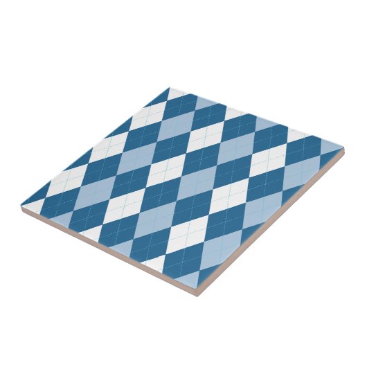 Tile mit blauer und weißer Raute Fliese (Seite)