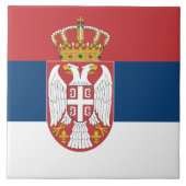 Tile mit der Flagge Serbiens Fliese (Vorderseite)