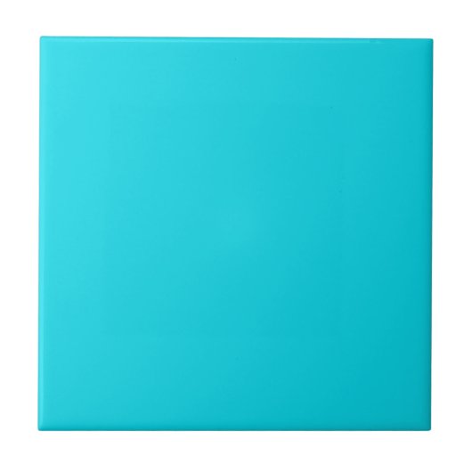 Tile mit leuchtendem Neon Aquamarin Blue Backgroun Fliese (Vorderseite)