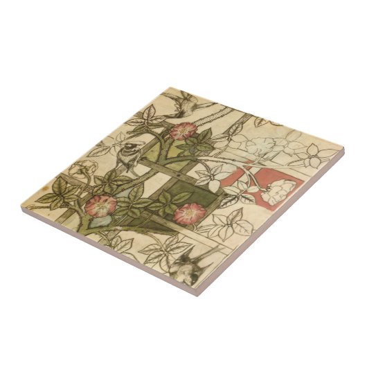Tile mit Trellis Design von William Morris Fliese (Seite)
