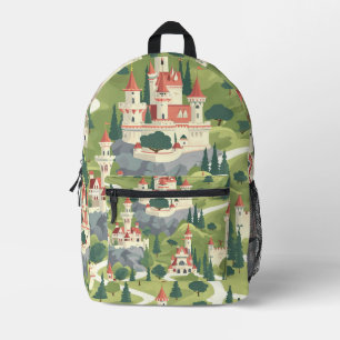 Tile Mittelalterliche Burg Muster Bedruckter Rucksack