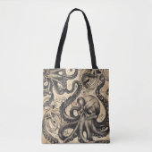 Tile Octopus Skull Tattoo Pattern Tasche (Vorderseite)