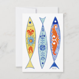 Tile Painted Fish Danke Karte