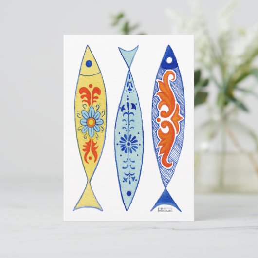 Tile Painted Fish Danke Karte (Stehend Vorderseite)