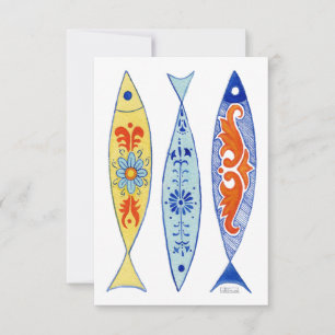 Tile Painted Fish Danke Karte