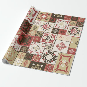 Tile PATTERN aus marsala-braunbeige marokkanischen Geschenkpapier