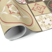 Tile PATTERN aus marsala-braunbeige marokkanischen Geschenkpapier (Rolleneckpunkt)