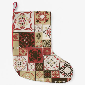 Tile PATTERN aus marsala-braunbeige marokkanischen Kleiner Weihnachtsstrumpf