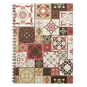 Tile PATTERN aus marsala-braunbeige marokkanischen Notizblock
