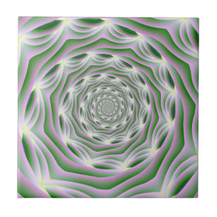 Tile Pink und Green Vortex Fliese