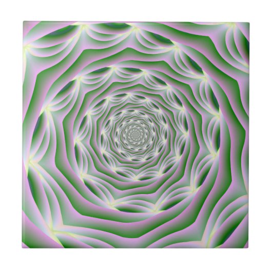 Tile Pink und Green Vortex Fliese (Vorderseite)