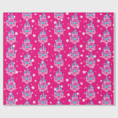 Tile Princess Burg Party Mädchen gekachelt Wrapper Geschenkpapier (Flach)