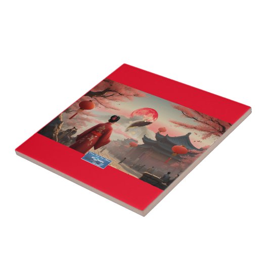 Tile Red(Fish Moon) RFPMDesign ©️ 2024 Fliese (Seite)