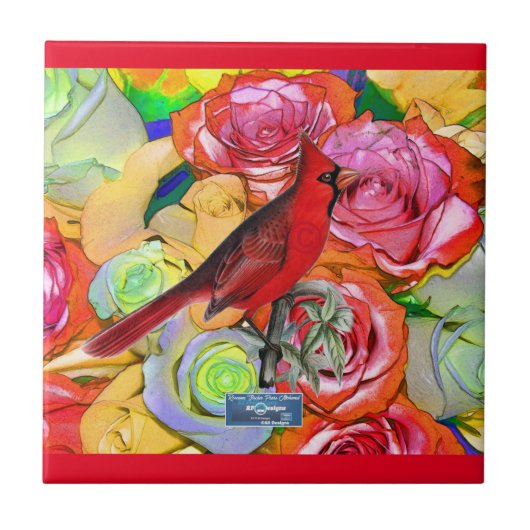 Tile Red(Kardinal Rose) RFPMDesign ©️ 2024 Fliese (Vorderseite)