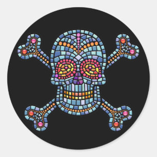 Tile Skull 1 Runder Aufkleber