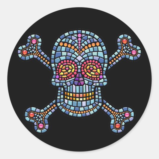 Tile Skull 1 Runder Aufkleber (Vorderseite)